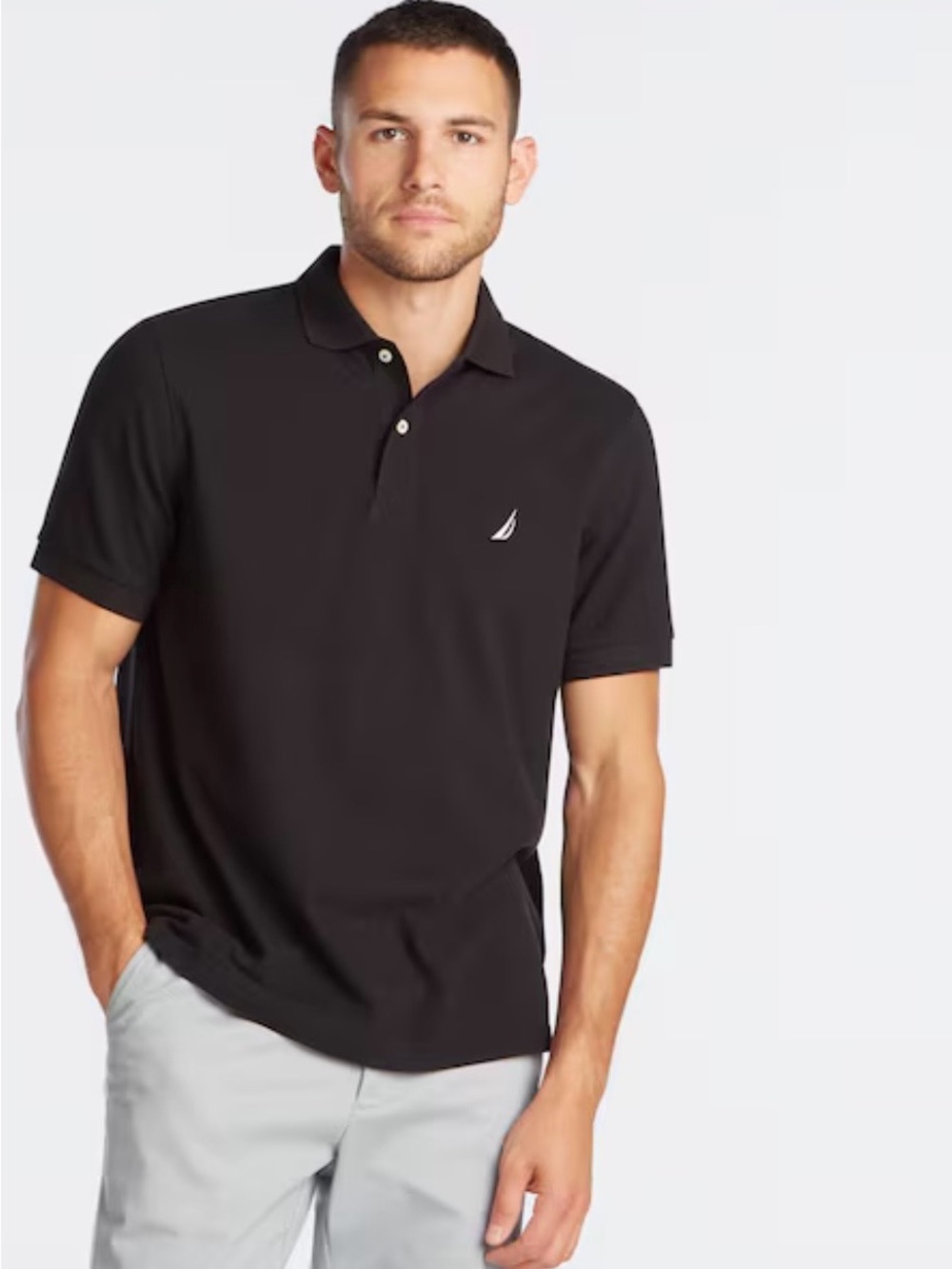 Men’s Nautical Classic Fit Deck Polo, size L, New